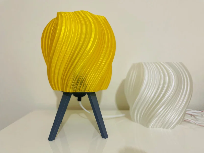 Mẫu chụp đèn trang trí 3D (Lampshade) với đường vân uốn lượn nghệ thuật - Image 2