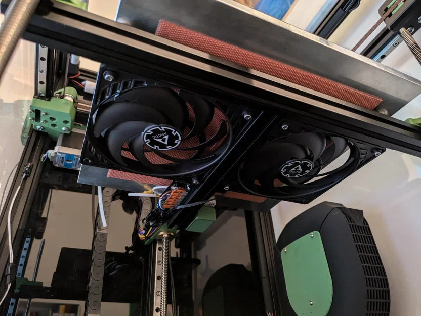 Voron Trident: Bracket gắn quạt bed 120mm (không mất hành trình) - Image 1