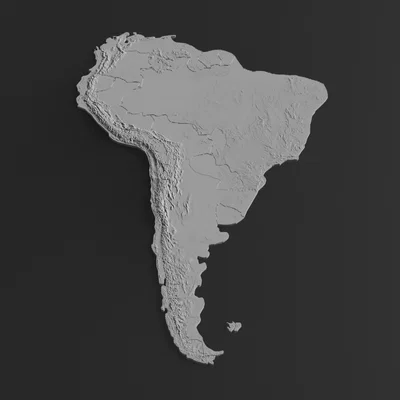 Mô hình địa hình 3D Nam Mỹ (topography)
