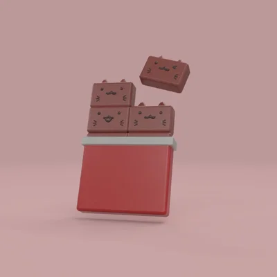 Mô hình Kit Cat - Chú mèo socola chibi siêu dễ thương in 3D
