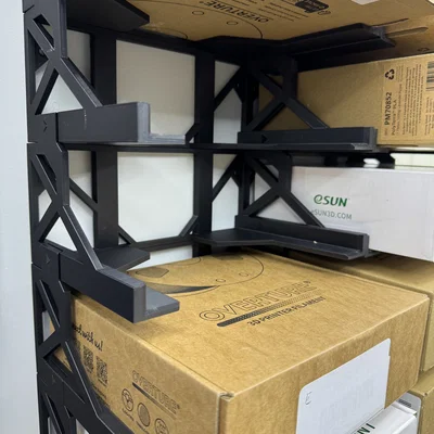 Hộp Filament làm giải pháp kệ lưu trữ gắn tường (mẫu tách cho bàn in nhỏ)
