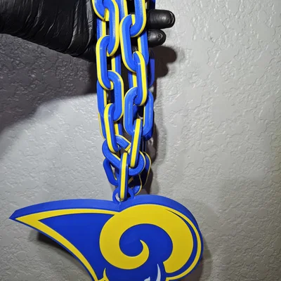 Logo LA Rams đời cũ: Emblem lớn & mắt xích dây (Chain Links)