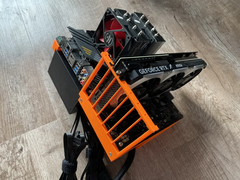 ATX Open Frame PC Case Tabletop – Giá đỡ ATX gọn cho mainboard/PSU/GPU - Image 1