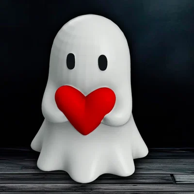 Tượng Ma Cầm Trái Tim – Ghost With Heart Ghost Figurine Halloween