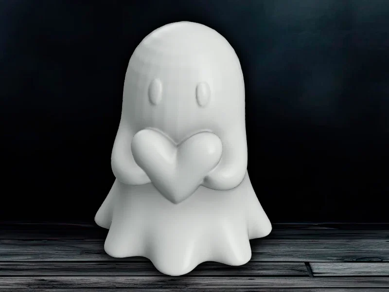 Tượng Ma Cầm Trái Tim – Ghost With Heart Ghost Figurine Halloween - Image 2