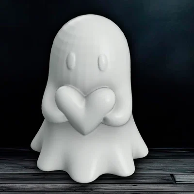 Tượng Ma Cầm Trái Tim – Ghost With Heart Ghost Figurine Halloween
