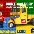 Mô hình xe ba bánh Rickshaw kiểu LEGO in 3D siêu dễ - Thumbnail 1