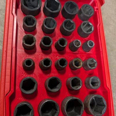 Khay insert Milwaukee Packout cho impact socket Harbor Freight – SAE & Metric