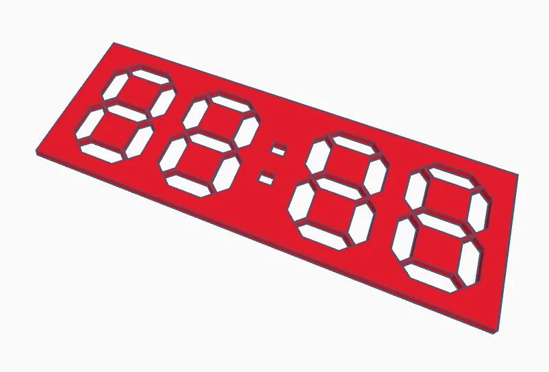 Khuôn mẫu in 3D số điện tử dạng đồng hồ (Digital Number Stencil) - Image 1