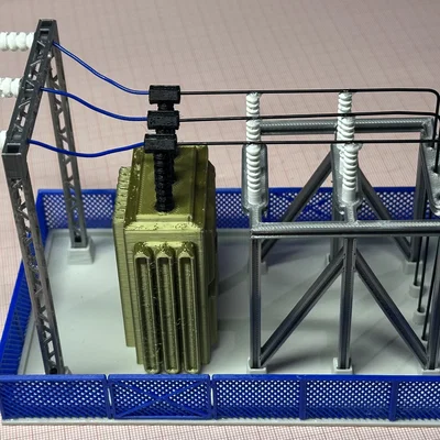 Mô hình trạm biến áp HO Scale (Transformer Station) in 3D chi tiết
