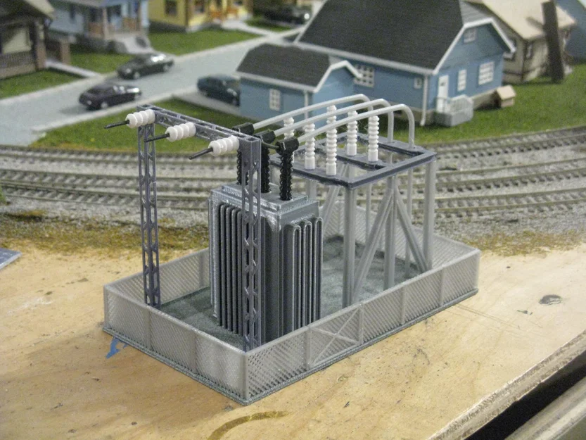 Mô hình trạm biến áp HO Scale (Transformer Station) in 3D chi tiết - Image 2