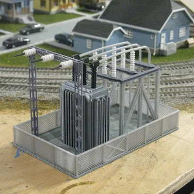 Mô hình trạm biến áp HO Scale (Transformer Station) in 3D chi tiết