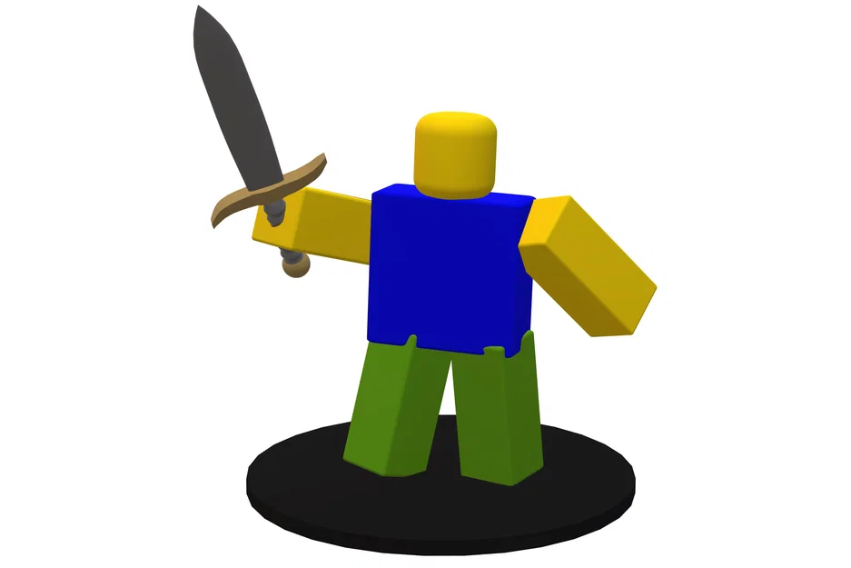 Mô hình 3D Roblox Noob cầm kiếm trang trí bàn làm việc - Image 1