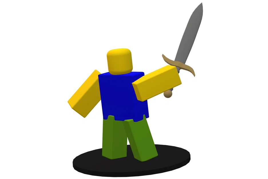 Mô hình 3D Roblox Noob cầm kiếm trang trí bàn làm việc - Image 2