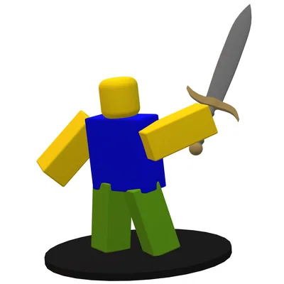 Mô hình 3D Roblox Noob cầm kiếm trang trí bàn làm việc