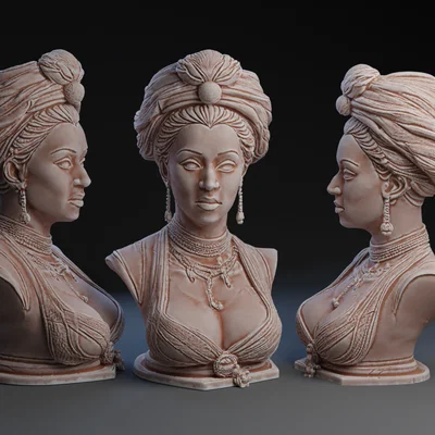 Tượng bán thân pháp sư Voodoo Creole Louisiana / kèm bản Planter