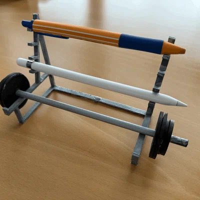 Giá đỡ bút hình tạ tập gym độc đáo cho bàn làm việc