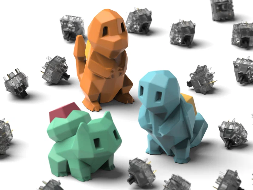 Gen 1 Starters - Keyboard Clickers (Charmander/Bulbasaur/Squirtle) - Image 1