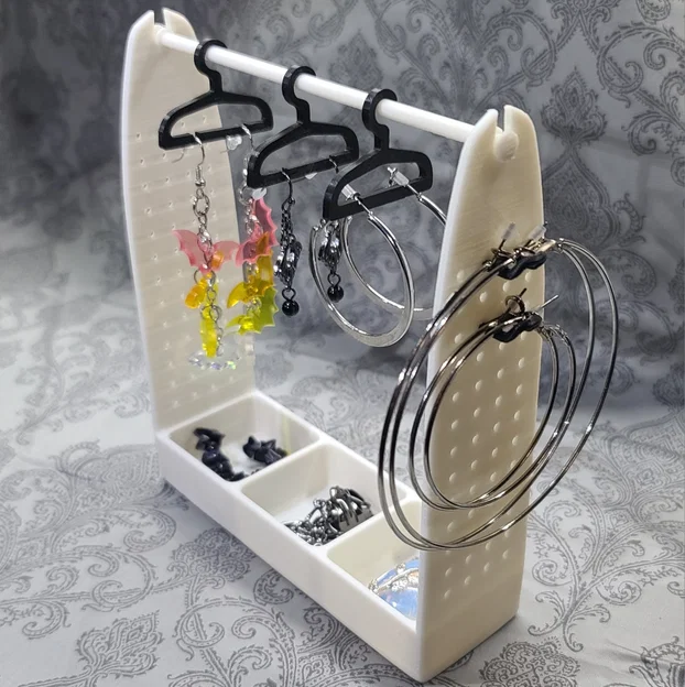 Kệ treo bông tai & trang sức kèm khay để đồ (Storage Rack & Tray) - Image 1