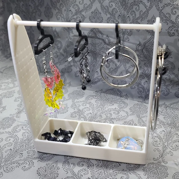 Kệ treo bông tai & trang sức kèm khay để đồ (Storage Rack & Tray) - Image 2