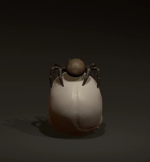 Mô hình in 3D Đầu lâu với Nhện (Skull with spider) trang trí Halloween - Image 4