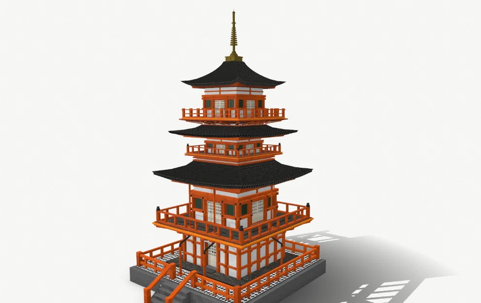 Mô hình tháp chùa Nhật Bản 3D trang trí bàn làm việc đẹp mắt - Image 1
