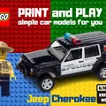 Mô hình xe cảnh sát Jeep Cherokee kết hợp LEGO cho máy in 3D - Thumbnail 1