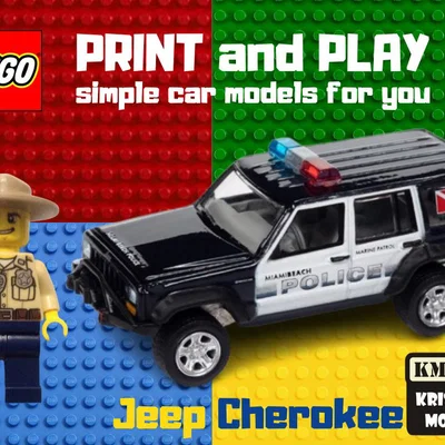 Mô hình xe cảnh sát Jeep Cherokee kết hợp LEGO cho máy in 3D