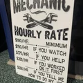 Bảng hiệu in 3D hài hước về phí dịch vụ thợ máy (Mechanic Hourly Rate) - Thumbnail 1