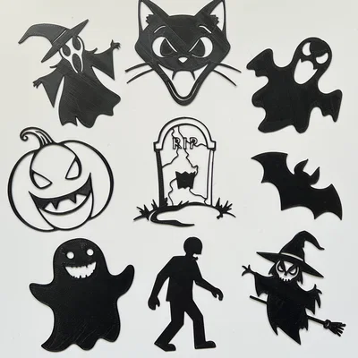Bộ sưu tập trang trí tường Halloween 2D in 3D độc đáo