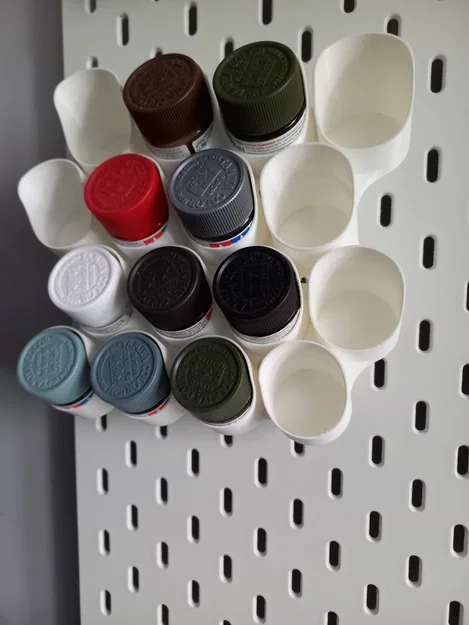 Khay treo sơn Tamiya 10ml cho IKEA Skadis (IKEA Skadis Tamiya Paint Holder) - Image 1