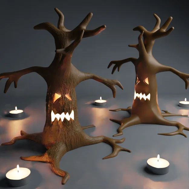 Khay đựng tealight Cây Quái Vật Halloween Rùng Rợn - Image 1