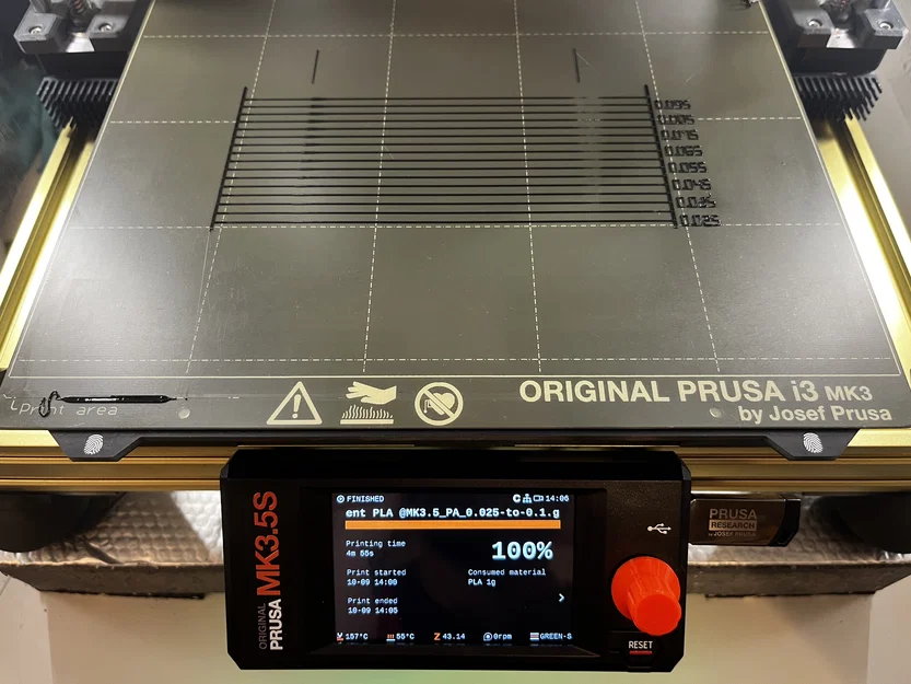 Test hiệu chỉnh Pressure Advance/Linear Advance cho Prusa MK3.5 & MK3.5s - Image 1