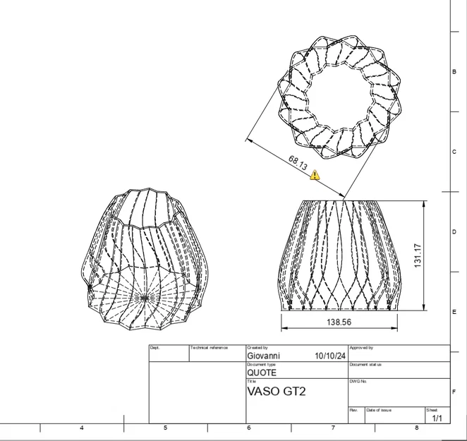 Bình hoa trang trí VASO GT2 hiện đại in 3D - Image 3