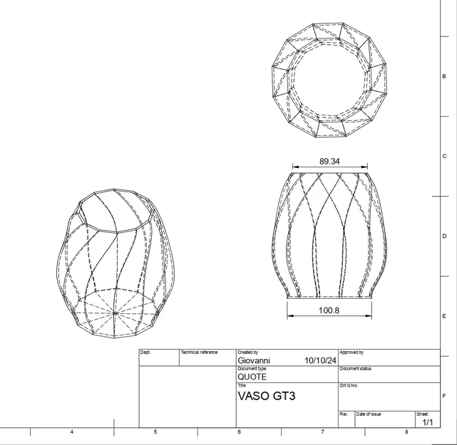 Mẫu lọ hoa trang trí VASO GT3 in 3D hiện đại - Image 3