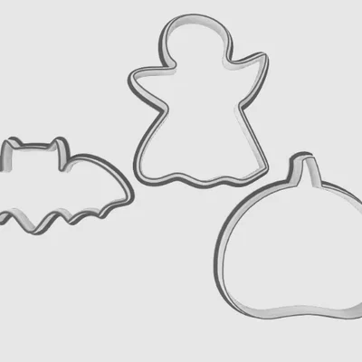 Bộ khuôn cắt bánh quy hình Halloween (Dơi, Ma, Bí Ngô) - In 3D
