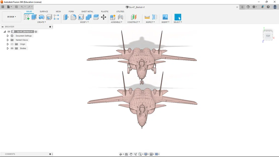 Mô hình 3D máy bay chiến đấu SU-47 Berkut sắc nét để in 3D - Image 1