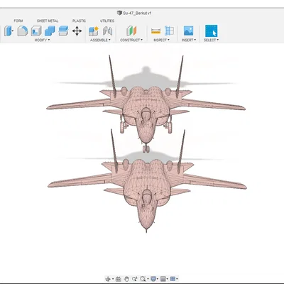 Mô hình 3D máy bay chiến đấu SU-47 Berkut sắc nét để in 3D