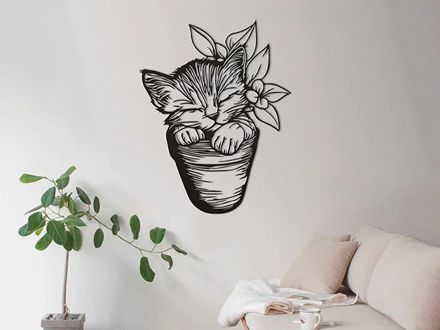 Mô hình trang trí 3D Niceness - Tranh treo tường mèo con siêu đáng yêu - Image 1
