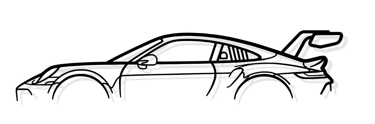Tranh treo tường – Silhouette Porsche 992 GT3 - Image 1