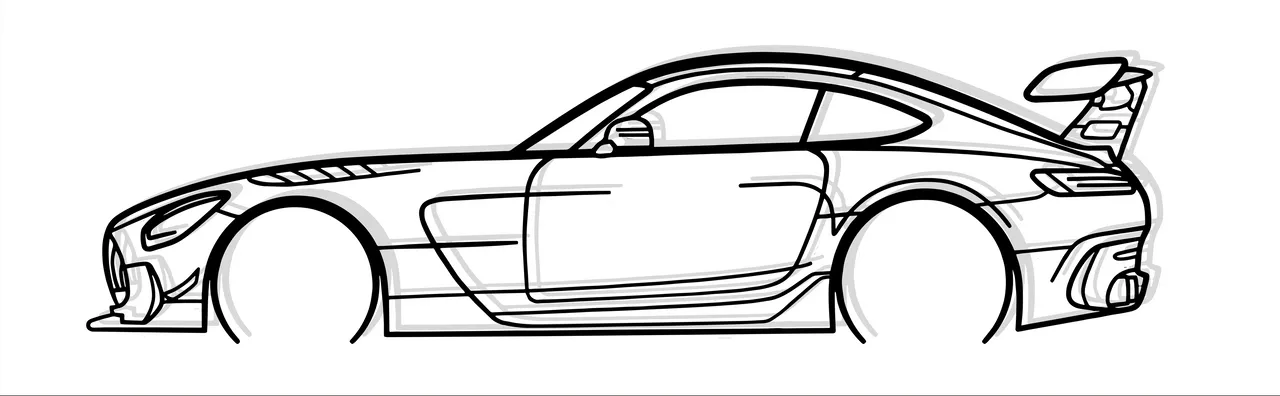 Wall art - Silhouette Mercedes AMG-GT - Image 1