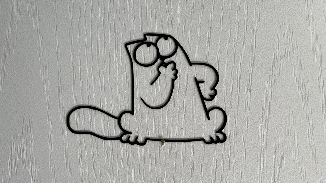 Mô hình trang trí tường mèo Simon (Simon's Cat Wall Art) in 3D - Image 1