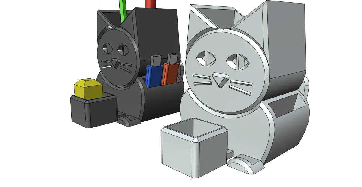 Hộp đựng bút để bàn hình mèo 3D (Cat Pencil Holder) in không cần support - Image 2