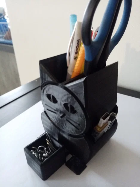 Hộp đựng bút để bàn hình mèo 3D (Cat Pencil Holder) in không cần support - Image 3