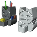 Hộp đựng bút để bàn hình mèo 3D (Cat Pencil Holder) in không cần support - Thumbnail 5