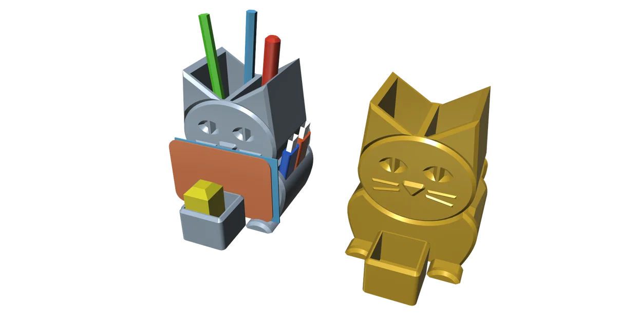 Hộp đựng bút để bàn hình mèo 3D (Cat Pencil Holder) in không cần support - Image 8