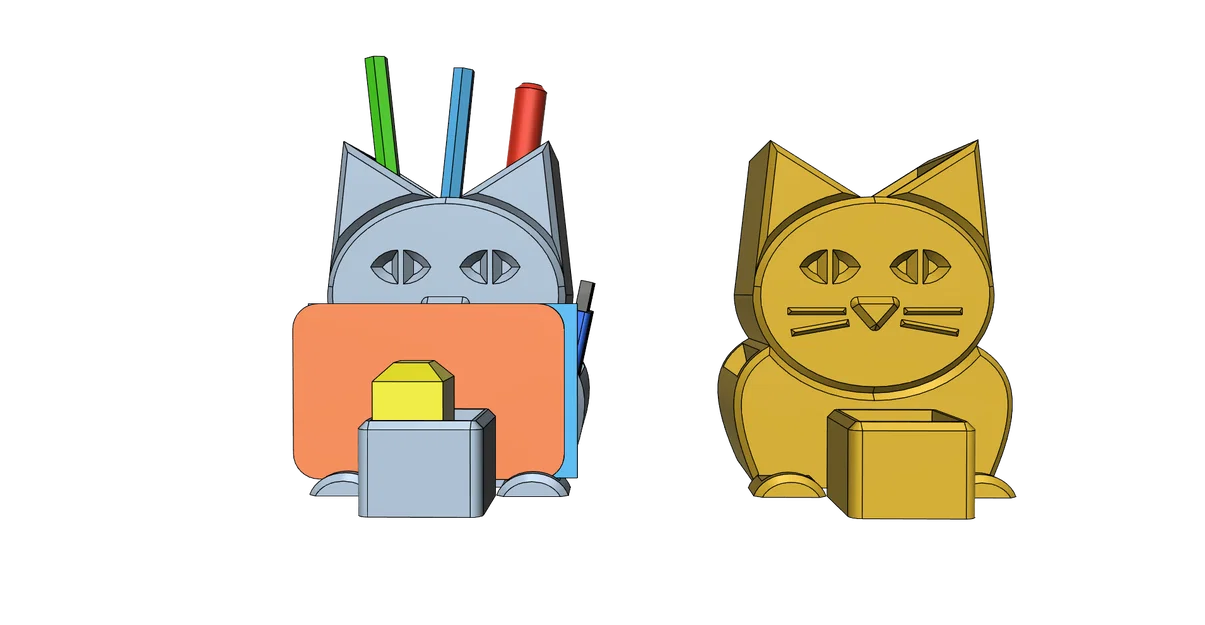 Hộp đựng bút để bàn hình mèo 3D (Cat Pencil Holder) in không cần support - Image 10