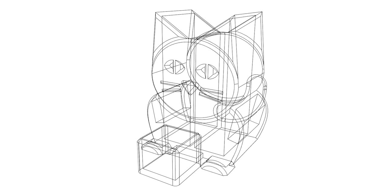 Hộp đựng bút để bàn hình mèo 3D (Cat Pencil Holder) in không cần support - Image 11