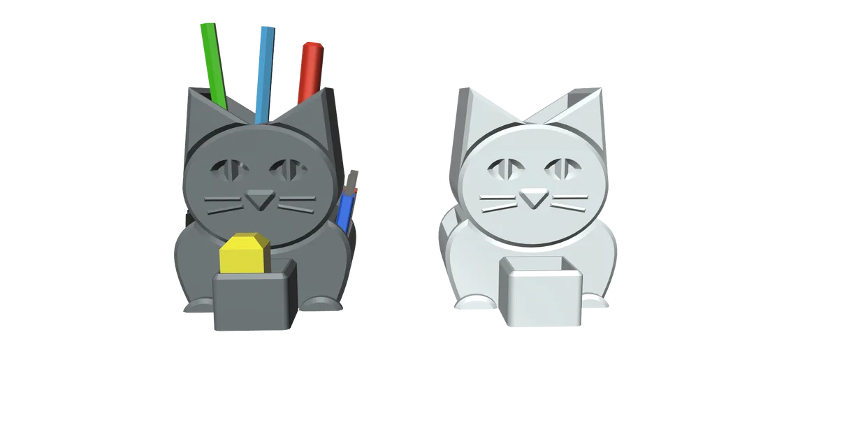 Hộp đựng bút để bàn hình mèo 3D (Cat Pencil Holder) in không cần support - Image 14