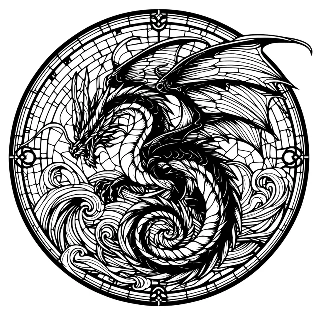 Wall art / fan: Rồng (12) - Image 1